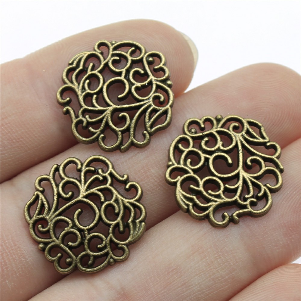 Vintage Fashion Words - 10pcs 18x18mm 2 Colors Antique Silver