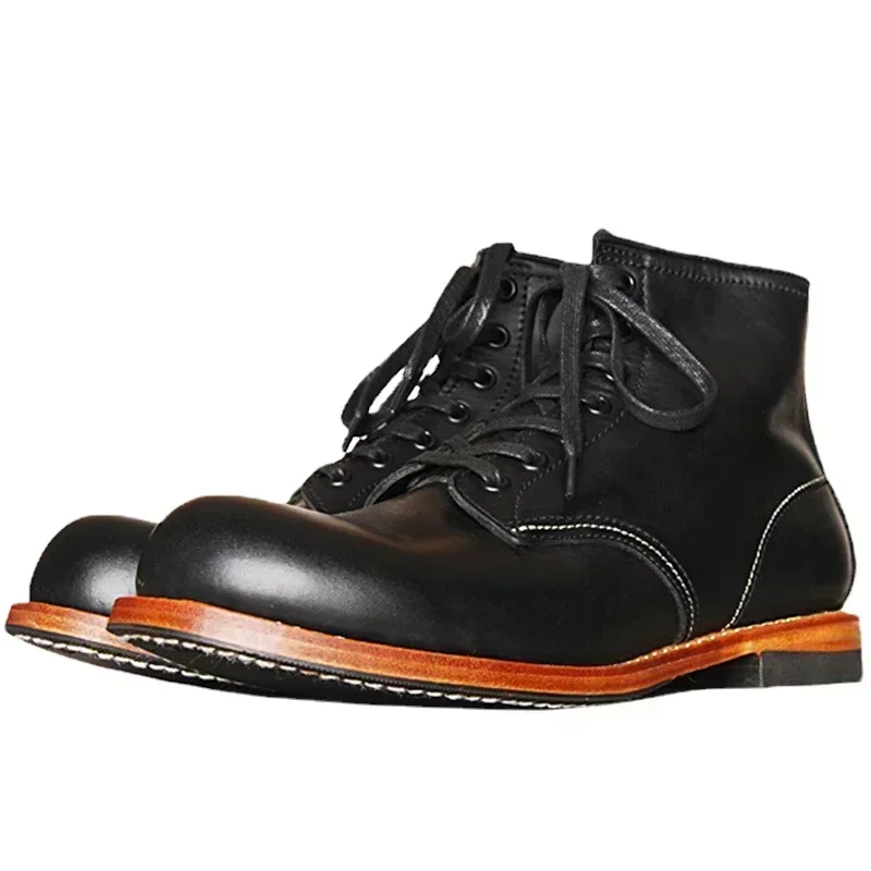 Vintage Fashion Style Men - Vintage Men Goodyear-Welted Genuine Leather Boots