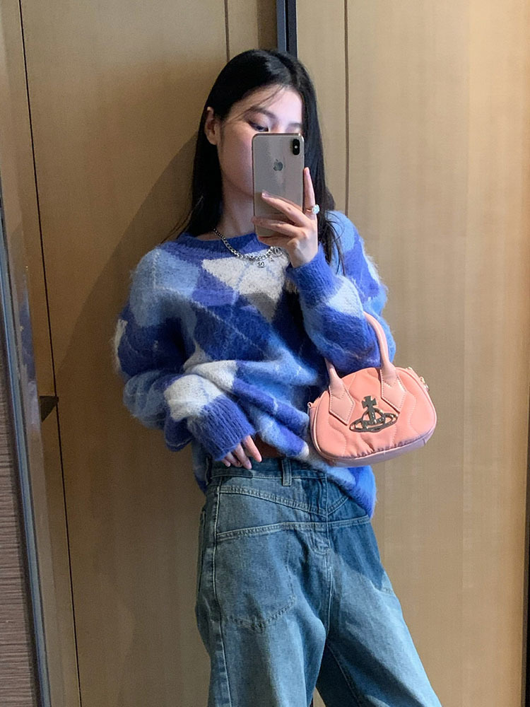 Korean Fashion Plaid Sweater O - Retro Vintage Korean Fashion 评论和价格