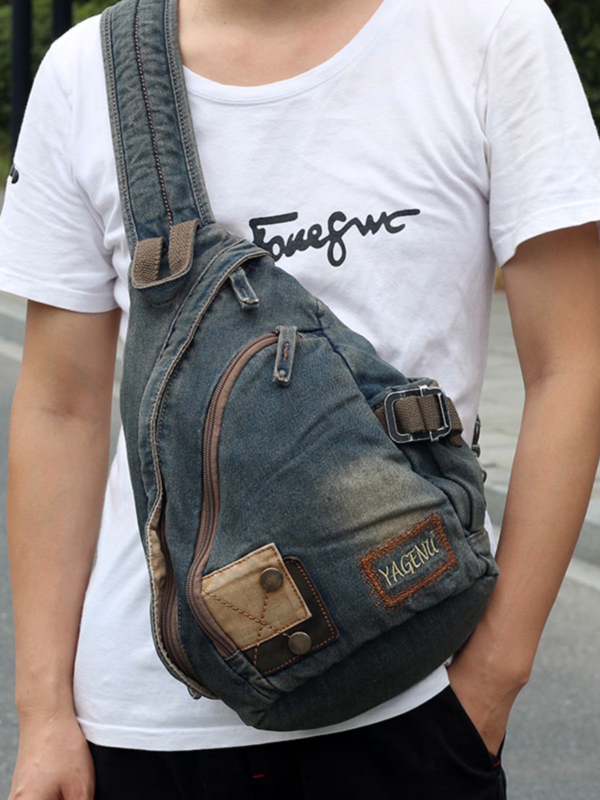 Retro Denim Crossbody Bag Unis - Retro Vintage Korean Fashion 评论和价格