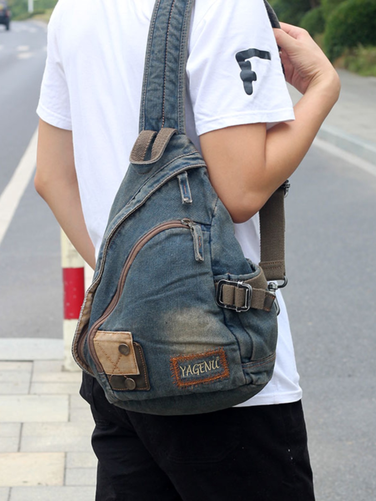 Retro Denim Crossbody Bag Unis - Retro Vintage Korean Fashion 评论和价格
