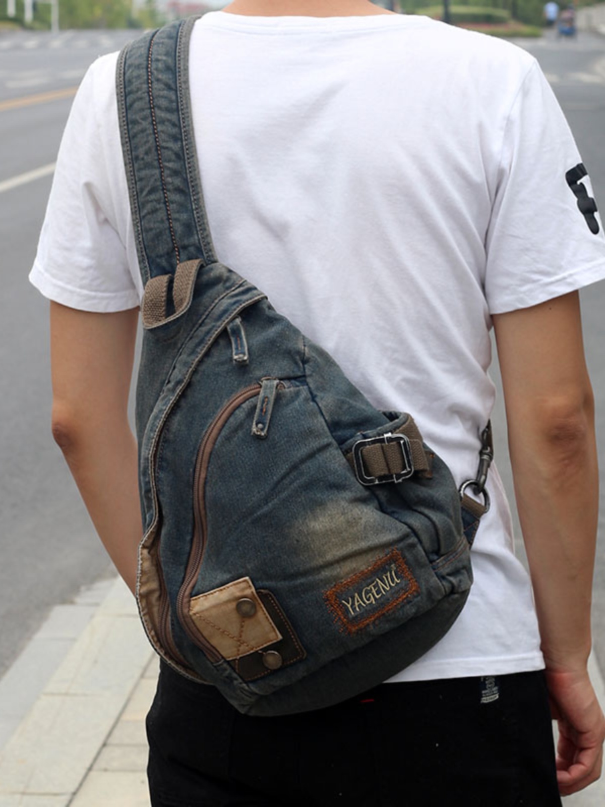 Retro Denim Crossbody Bag Unis - Retro Vintage Korean Fashion 评论和价格