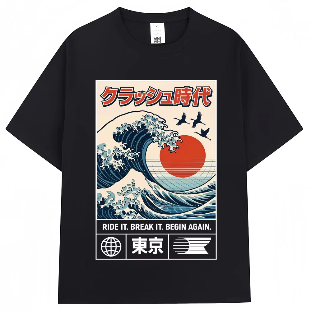 Japanese Style Hokkaido Wave T - Vintage Fashion Tokyo 评论和价格