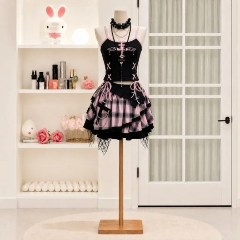Vintage Y2K Dark Sweet Skirt S - V Vintage Fashion 评论和价格