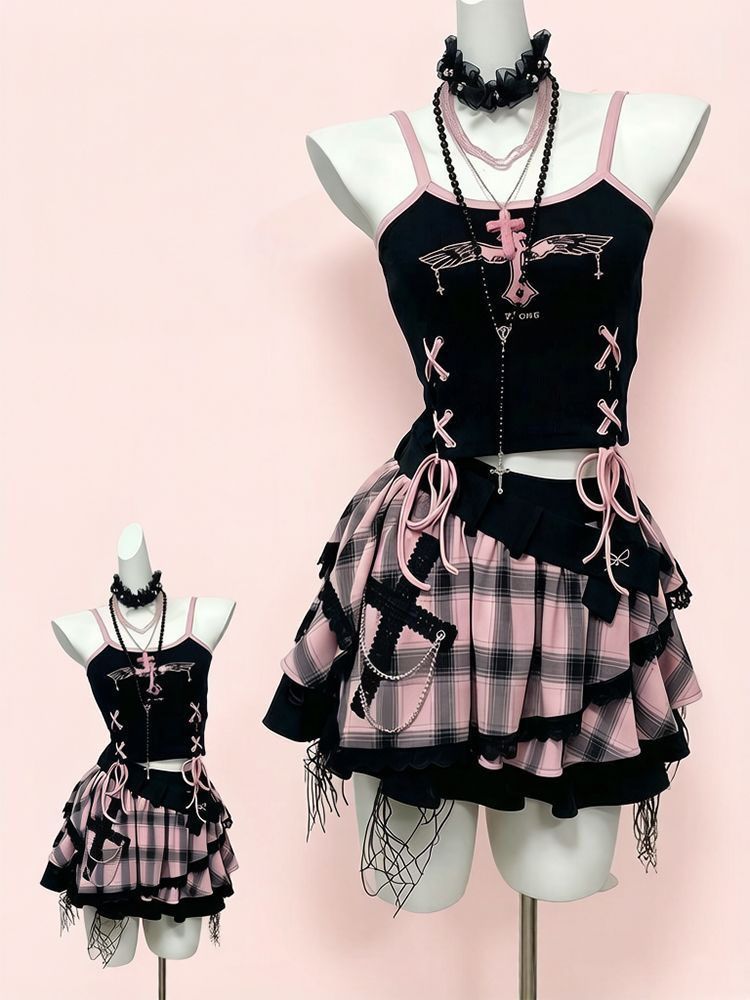 Vintage Y2K Dark Sweet Skirt S - V Vintage Fashion 评论和价格