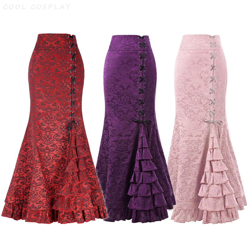 Long Skirts Women Punk Fish Ta - Vintage Fashion Ai 评论和价格