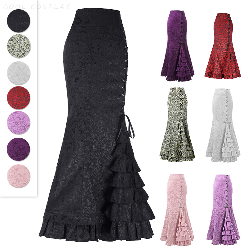 Long Skirts Women Punk Fish Ta - Vintage Fashion Ai 评论和价格