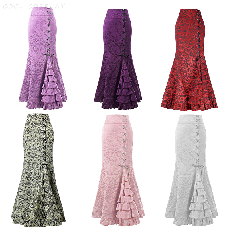 Long Skirts Women Punk Fish Ta - Vintage Fashion Ai 评论和价格