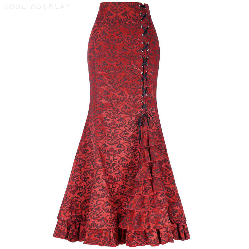 Long Skirts Women Punk Fish Ta - Vintage Fashion Ai 评论和价格