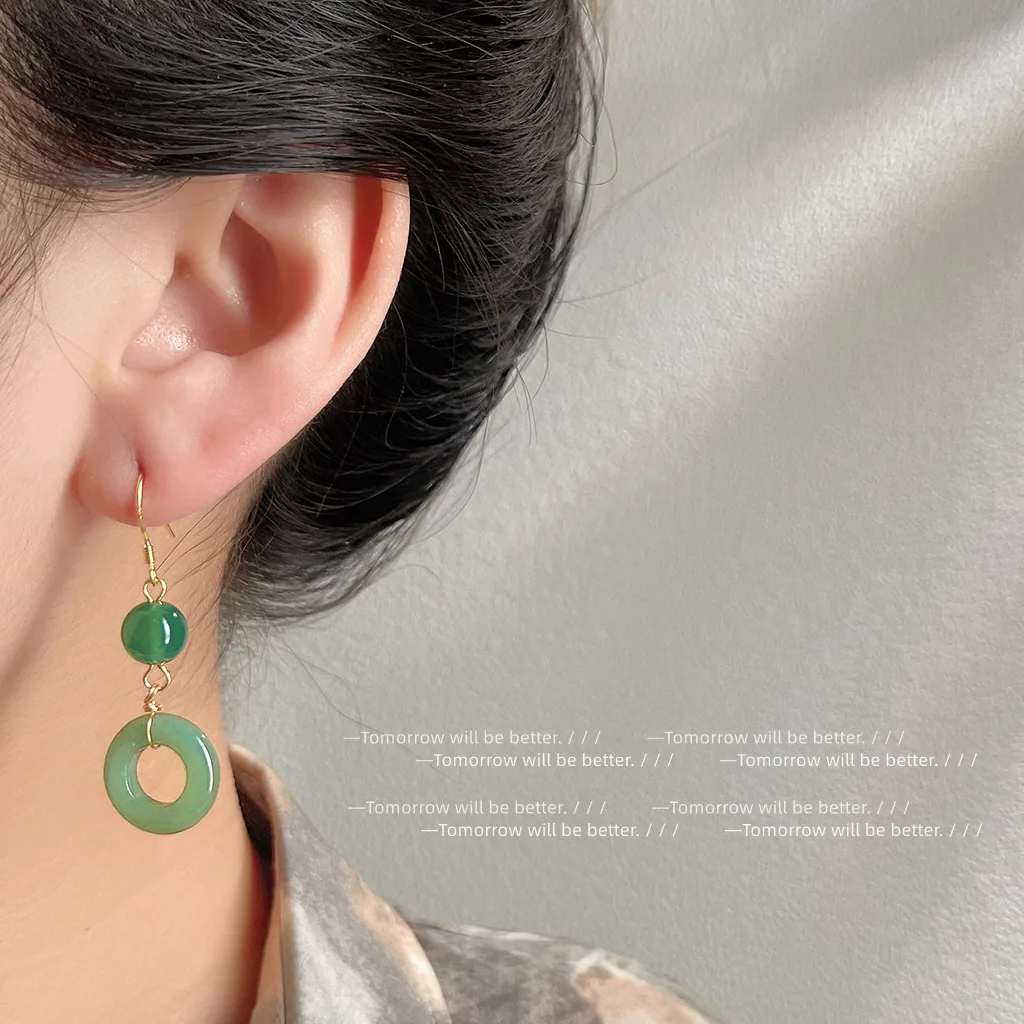 Green Real Jade Ring Earrings  - Vintage Fashion Ai 评论和价格