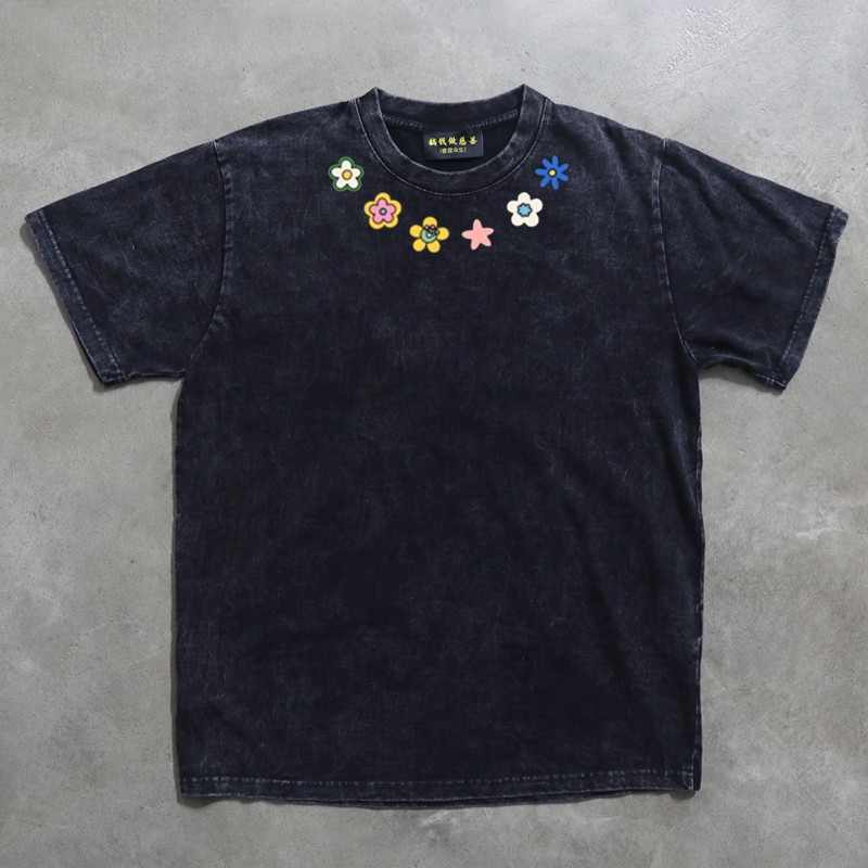 Washed out Vintage Short Sleev - Vintage Fashion Style Men 评论和价格
