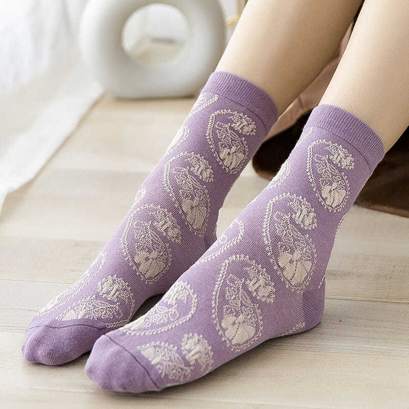 Fashion Purple Floral Embroide - Retro Vintage Korean Fashion 评论和价格
