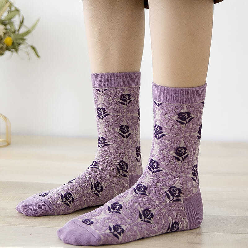 Fashion Purple Floral Embroide - Retro Vintage Korean Fashion 评论和价格