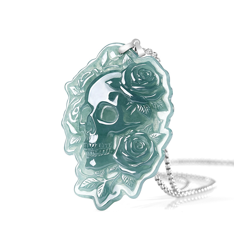 Natural Burmese Jadeite Skull  - Usa Vintage Fashion 评论和价格