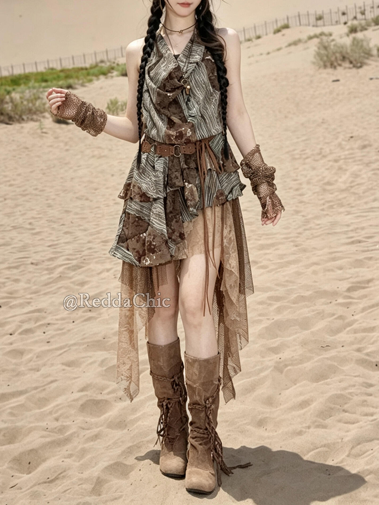 ReddaChic Retro Boho Irregular - Vintage Fashion Ai 评论和价格